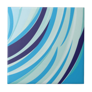 Cute Abstract Blue Diagonal Stripe Tile