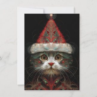 Cute Abstract Cat Christmas Cards