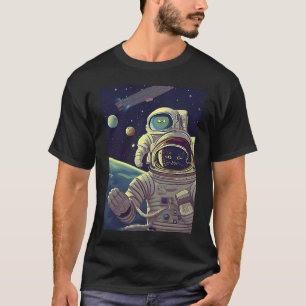 Cute Abstract Cats in Space T-Shirt