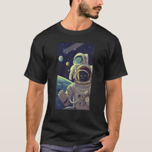 Cute Abstract Cats in Space T-Shirt