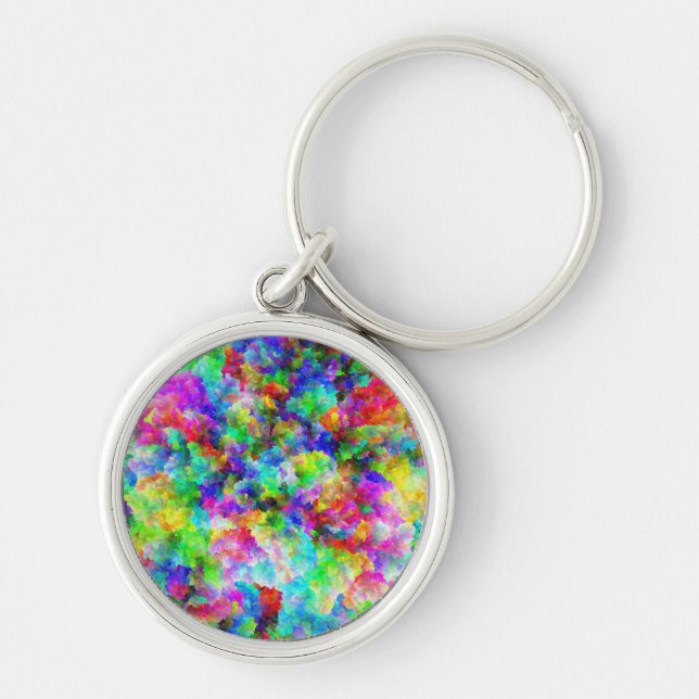 Cute abstract colourful brust texture keychain (Front)