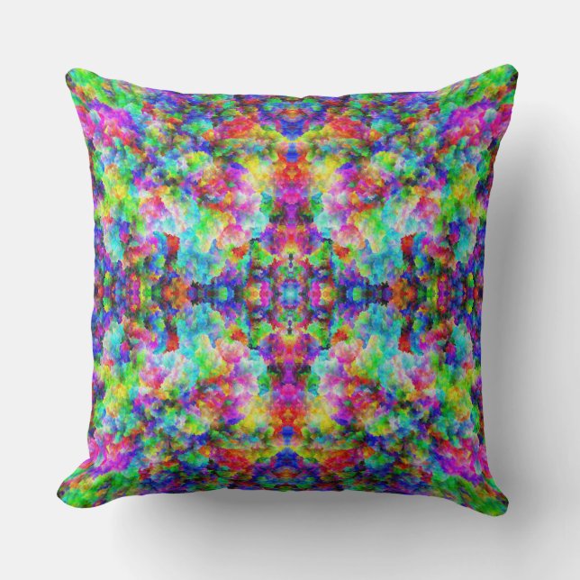 Cute abstract colourful brust texture throw pillow (Front)