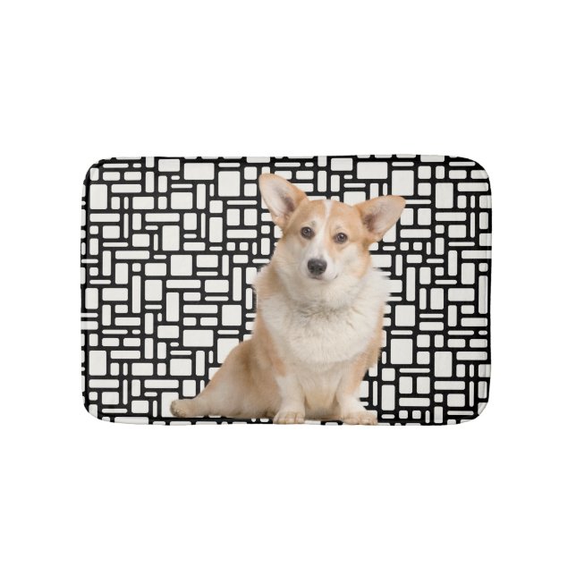 Cute Abstract Corgi Bath Mat (Front)