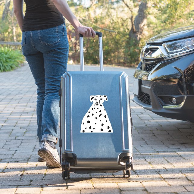 Cute Abstract Dalmatian Spotted Dog Illustration (Suitcase Insitu)