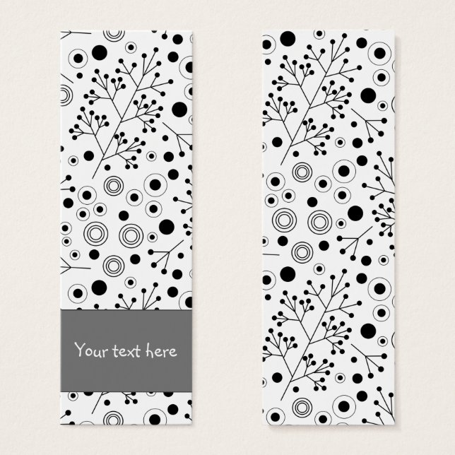 Cute abstract doodle flower design Bookmark (Front & Back)
