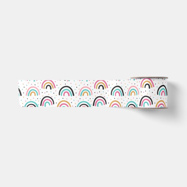Cute Abstract Doodle Pattern Satin Ribbon (Front)