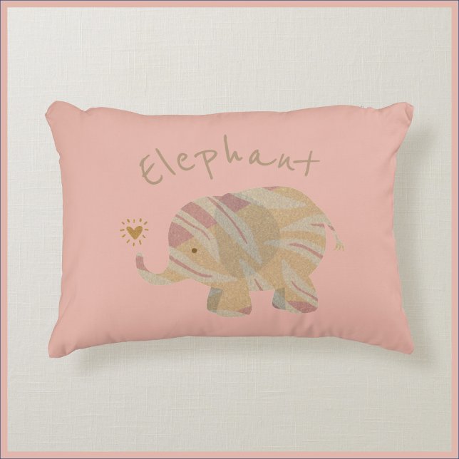 Cute Abstract Elephant Accent Pillow (Creator Uploaded)