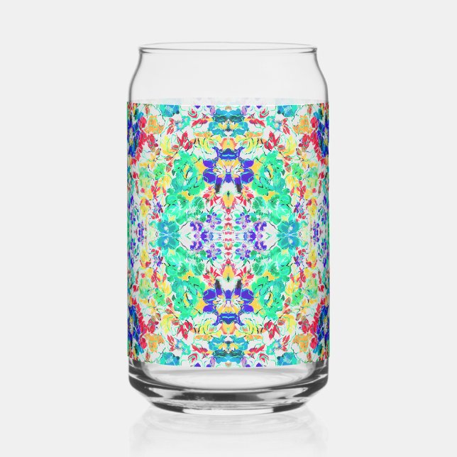 Cute abstract floral pattern can glass (Front)