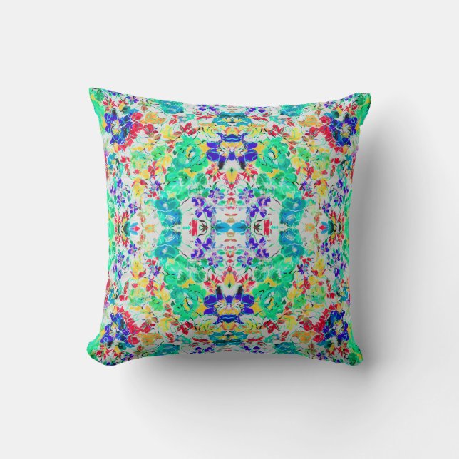 Cute abstract floral pattern throw pillow (Front)