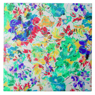 Cute abstract floral pattern tile