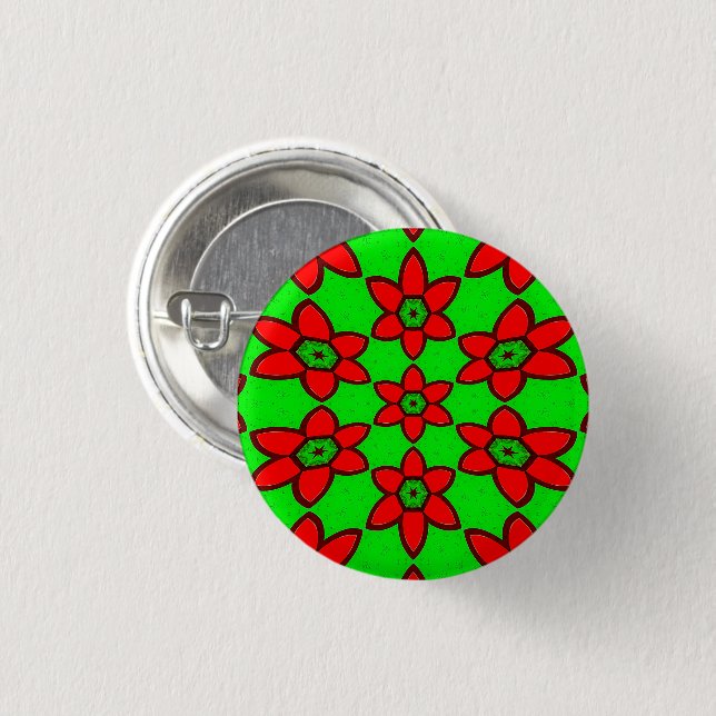 Cute Abstract Flowers Pattern 1 Inch Round Button (Front & Back)