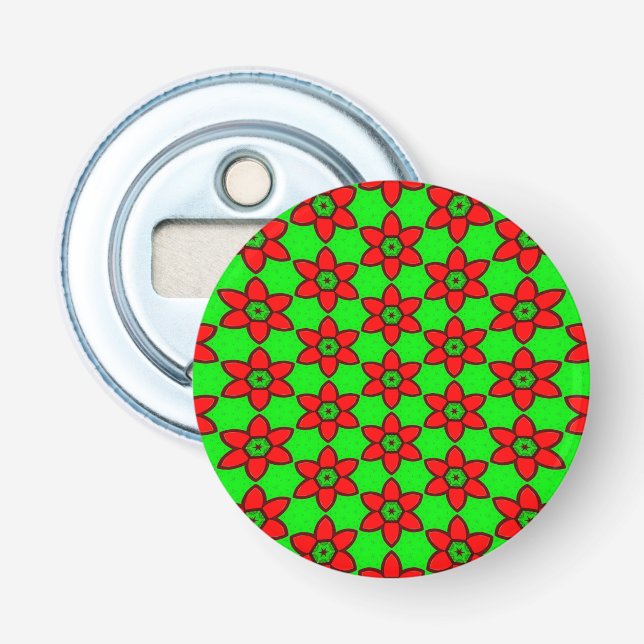 Cute Abstract Flowers Pattern Bottle Opener (Front)