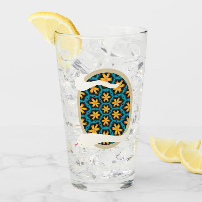 Cute Abstract Flowers Pattern Glass (Front Ice)