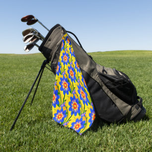 Cute Abstract Flowers Pattern Golf Towel