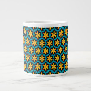 Cute Abstract Flowers Pattern Large Coffee Mug