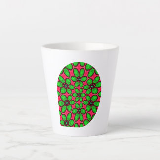 Cute Abstract Flowers Pattern Latte Mug