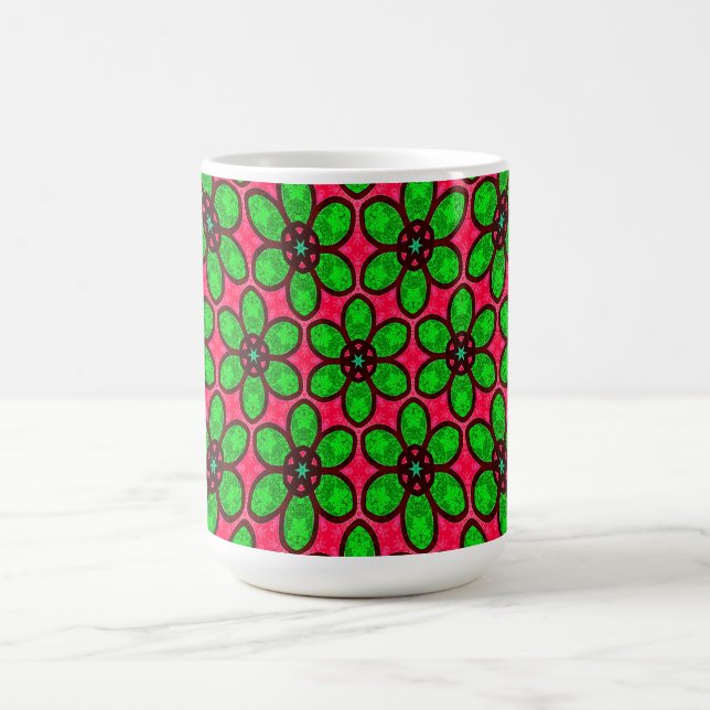 Cute Abstract Flowers Pattern Magic Mug (Center)