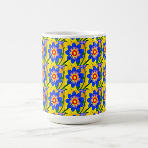 Cute Abstract Flowers Pattern Magic Mug