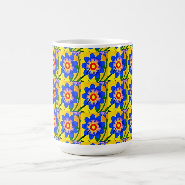 Cute Abstract Flowers Pattern Magic Mug (Center)