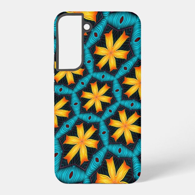 Cute Abstract Flowers Pattern Samsung Galaxy S22+ Case (Back)