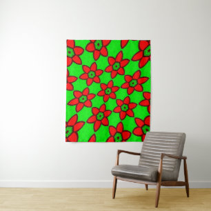 Cute Abstract Flowers Pattern Tapestry