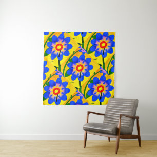 Cute Abstract Flowers Pattern Tapestry