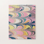 Cute Abstract Marble Paint Swirl in Pink Jigsaw Puzzle<br><div class="desc">Colorful Abstract Paint Swirls</div>