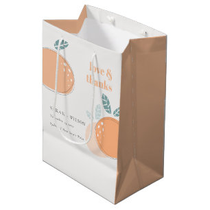 Cute Abstract Orange Fruity Bold Wedding Thanks Medium Gift Bag