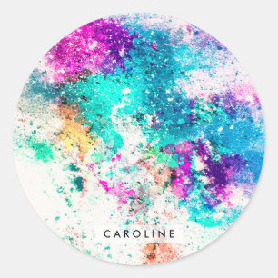 Cute Abstract Painting Classic Round Sticker