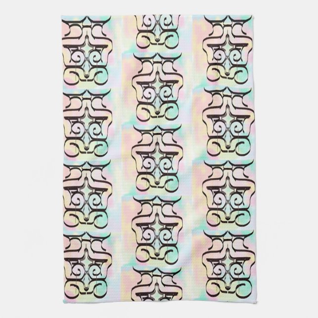 Cute Abstract Pink Colour Pattern Kitchen Towel (Vertical)