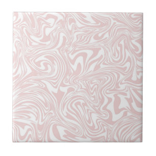 Cute Abstract Pink & White Ceramic Tile