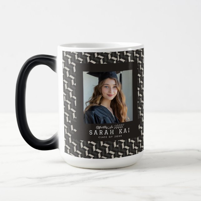 Cute Abstract Print High School Grad Magic Mug (Left)