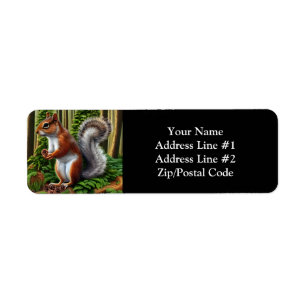 Cute Abstract Squirrel With Pinecones
