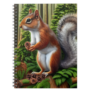 Cute Abstract Squirrel With Pinecones Notebook