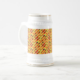 Cute abstract triangles pattern beer stein