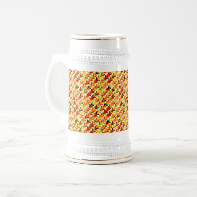 Cute abstract triangles pattern beer stein (Front Left)