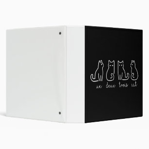 Cute Abstract Un Deux Trois Cat French Kitty Binder