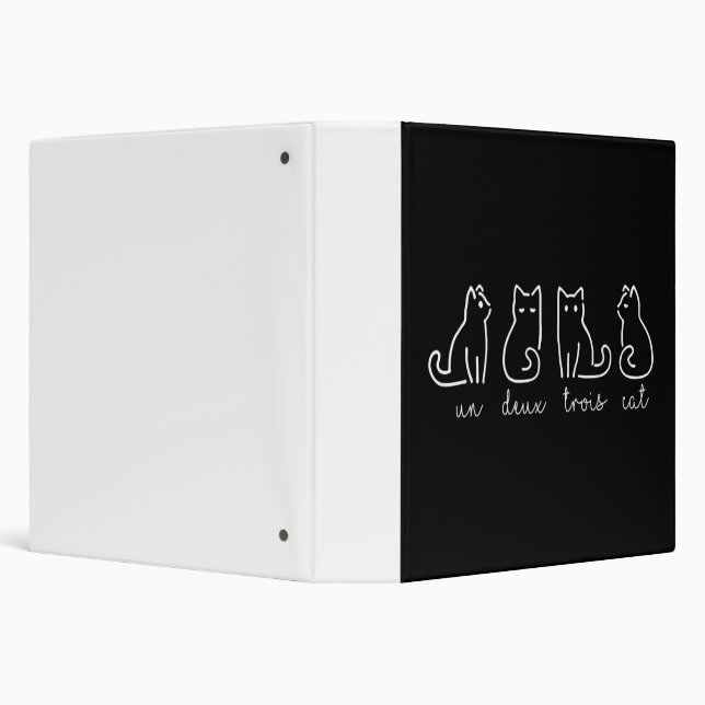 Cute Abstract Un Deux Trois Cat French Kitty Binder (Background)