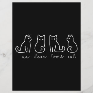 Cute Abstract Un Deux Trois Cat French Kitty Letterhead