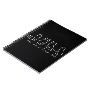 Cute Abstract Un Deux Trois Cat French Kitty Notebook