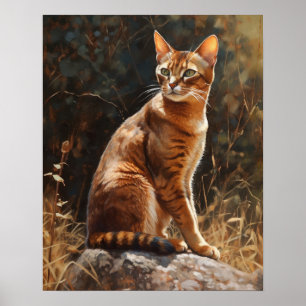 Cute Abyssinian Cat Art Print Poster