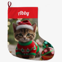 Cute Abyssinian Cat Christmas Personalized   