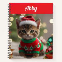 Cute Abyssinian Cat Christmas Personalized