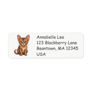 Cute Abyssinian Cat Label
