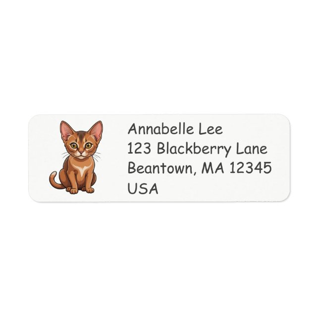 Cute Abyssinian Cat Label (Front)