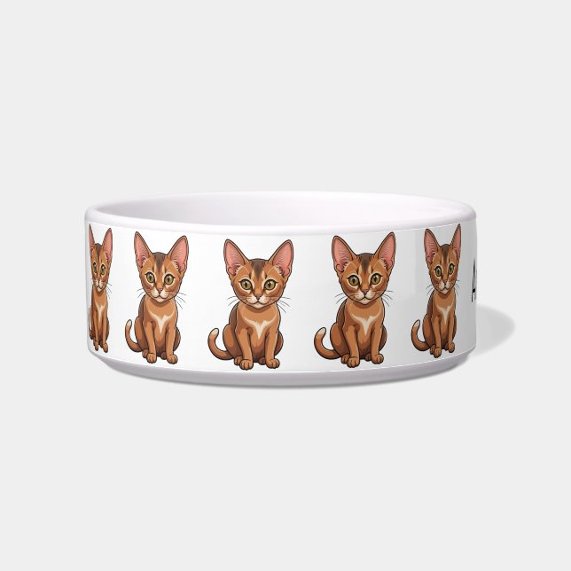 Cute Abyssinian Cats Personalize Bowl (Left)