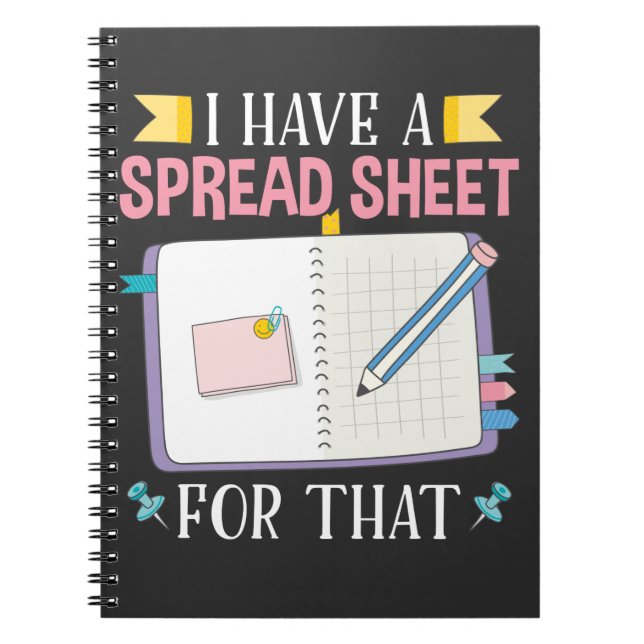 Cute Accounting Student CPA Fun Spreadsheet Notebook (Front)