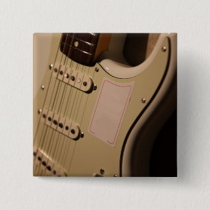 Cute Acoustic Guitar 2 Inch Square Button