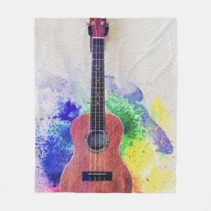 Cute Acoustic Guitar Fleece Blanket