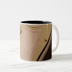 Cute Acoustic Guitar Two-Tone Coffee Mug
